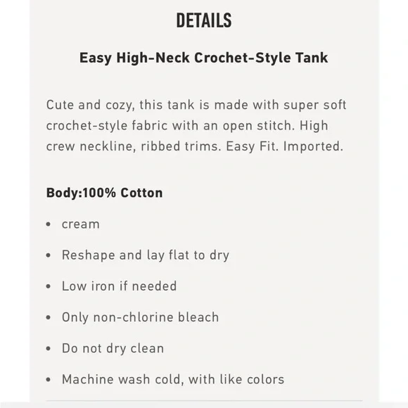 Hollister Cream Knit Tank Top - Picture 3 of 6